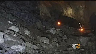 Car Caught Under Landslide Near Castaic