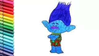 Trolls Movie Color Pages For Children - Learn to draw your Favourites Trolls Character