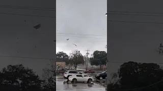 Debris Flies as Tornado Rips Through Roof at San Antonio Military Base