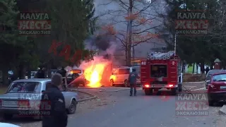 В Калуге дотла сгорел автомобиль