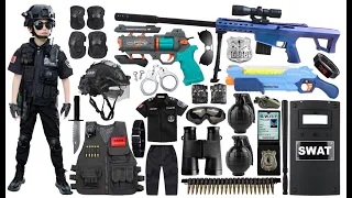 Special Police Weapons Playset Unboxing, M416 Gun，Barrett sniper rifles, pistols, shotguns, grenades