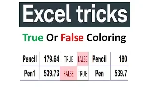 Excel Tricks - How to use color for true & false condition in any Excel any Version