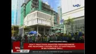 Gov't practices disaster preparedness and response capabilities to earthquake