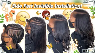 Transformation: Sew-In Weave On Natural Hair | Side Part Invisible Install Ft.#ULAHAIR