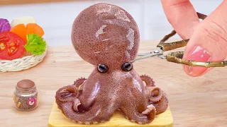 Korean Food 🐙 Cooking Miniature Stir Fried Octopus With Teriyaki Sauce 🐙 Tina Mini Cooking