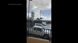 Possible tornado near LA  rips up building roofs