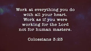 Work at Everything You Do (Colossians 3:23) - a Bible verse memory song