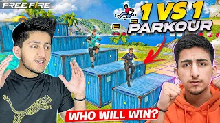 1 Vs 1 In Hardest Parkour Challenge Free Fire Funny Craft land Mode😂