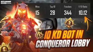 Top 100 Conqueror Rank Push Intense Gameplay | Fastest 10 KD Conqueror Player in BGMI / Pubg Mobile