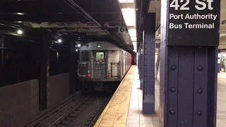 NYC Subway HD 60 FPS: Budd R32 A Train Departing 42nd Street - Port Authority Bus Terminal (1/19/17)