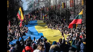 Vilnius, March 11, Independence Day in Lithuania supports Ukraine ITA SUB