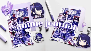 anime journal with me 💜 | genshin impact, raiden shogun ei baal! ⚡