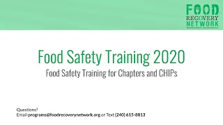 FRN Food Safety Training 2020