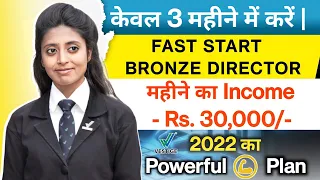 केवल 3 महीने में FAST START BRONZE DIRECTOR और Rs. 30,000 का Income पर Month | Vestige New Plan 2022