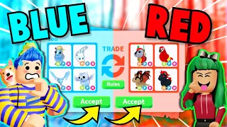 Couples *ONE COLOR* TRADING CHALLENGE ...Crush SCAMMED Me And CONFESSED Her FEELINGS Adopt Me Roblox