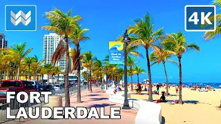 [4K] Fort Lauderdale, Florida USA - Spring Break Walking Tour Vlog & Vacation Travel Guide 🎧