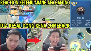 REACTION REAKSI ABANG AFA GAMING TOP GLOBAL HANZO ! DIA KESAL DONG SAMA AKU KARNA DI COMEBACK ! WKWK