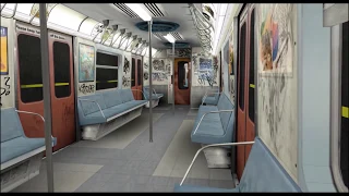 OpenBVE: R40 RR Train ride from 95th Street to Chambers Street (1982)