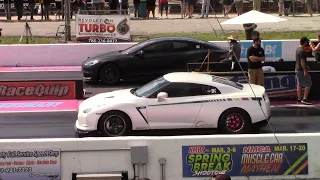 Tesla Model S Plaid vs Nissan GTR 1/4 Mile Drag Race