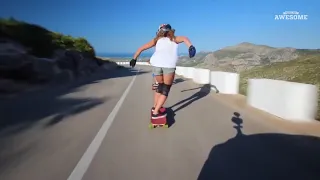 Extreme Downhill Skateboarding Girls