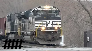 Fast NS SD70ACe Leading Black & White Tanker Train with Horns & MOW Track Work at Huntingdon, PA