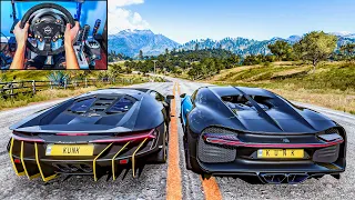 Bugatti Chiron & Lamborghini Centenario - Forza Horizon 5 (Steering Wheel + Shifter) Gameplay