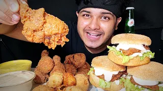 CRISPY * FRIED CHICKEN WITH CHICKEN ZINGER BURGER AND CHEEZE BALLS | BIG BITES MUKBANG | EATING SHOW