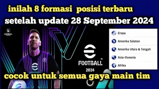 inilah 8 formasi terbaik posisi terbaru setelah update 28 september di efootball 2024 mobile