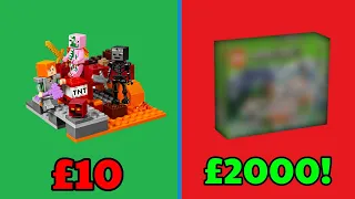 TOP 10 BIGGEST And SMALLEST Lego Minecraft Sets!