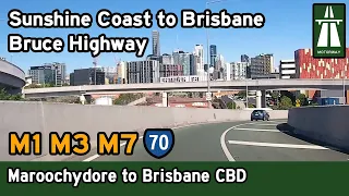 Driving from Maroochydore (Sunshine Coast) to Brisbane CBD - Bruce Hwy [4K]