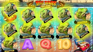 BIG BASS SPLASH 5 SCATTERS - 20 FREE SPINS - 3X MULTIPLIER  NICE WIN AND GOOD COMECACK - ONLINE SLOT