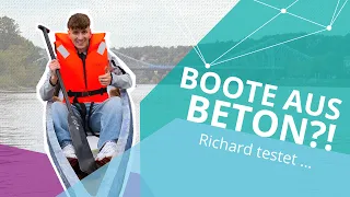 Mit dem Betonboot über die Elbe 🚣 | Richard testet … das Betonbootteam der TU Dresden