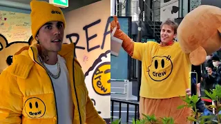 Justin Bieber and Hailey Bieber at the Drew House Pop Up store in Tokyo, Japan (November 19, 2022)