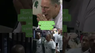 Tom Izzo shows off emotion after first win following Michigan State campus shooting 🙏 #shorts