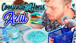 24 HORAS COMIENDO AZUL | Reto PASO UN DIA probando COMIDA POR COLORES challenge | JOSE SERON