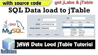 JAVA NetBeans MYSQL Data load to jtable Tutorial