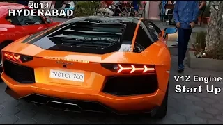 LAMBORGHINI Aventador V12 Start up and Engine Sound in HYDERABAD | 2019 | INDIA