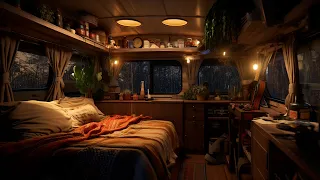 Serene Rainy Night In The Woods | Campervan Edition | Rain On Camper Roof | Nature's Lullaby | ASMR