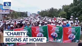 'Charity Begins At Home' Peter Obi's Supporters Stage Solidarity March In Enugu