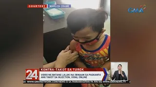 24 Oras: Video ng batang lalaki na idinaan sa pagkanta ang takot sa injection, viral online