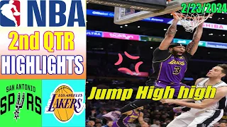 San Antonio Spurs vs Los Angeles Lakers [FULL GAME] 2nd QTR Feb 23, 2024 | NBA Highlights 2024