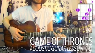 Game Of Thrones - Main Theme (Full Acoustic Guitar Lesson) 1/2 + TAB