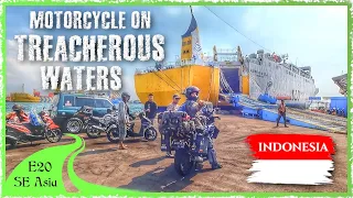 Crossing the Java Sea with a Motorcycle: Storms & Chaos on a Packed Ferry! [SE E20]