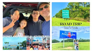 Driving to FLORIDA from TEXAS | DISNEY and UNIVERSAL Trip | Stopover Alabama | Travel Day 1