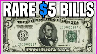 RARE $5 BILLS in YOUR POCKET Worth BIG Money. Misprinted Error and Star Paper Money Hunting!!