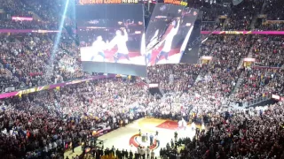 Cavs ring ceremony and raising of the Championship Banner