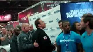 Arnold Schwarzenegger at Bodybuilding.com booth at 2013 Arnold Sports Festival