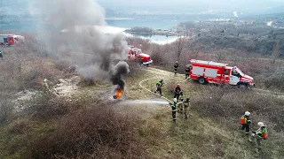 В Севастополе на учениях МЧС потушили лесной пожар, уничтожили боеприпас ВОВ и спасли пострадавших