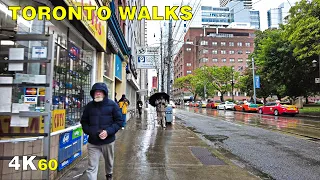 Cold & Rainy Queen Street East Downtown Toronto Walk (May 28, 2021)