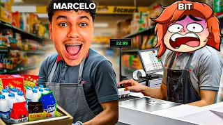 MARCELO e BIT abriram UM SUPERMERCADO!! (Supermarket Simulator)